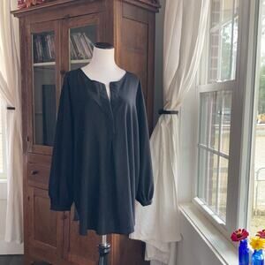 MacDougal and Houston Black Flowy Blouse, Size 2X